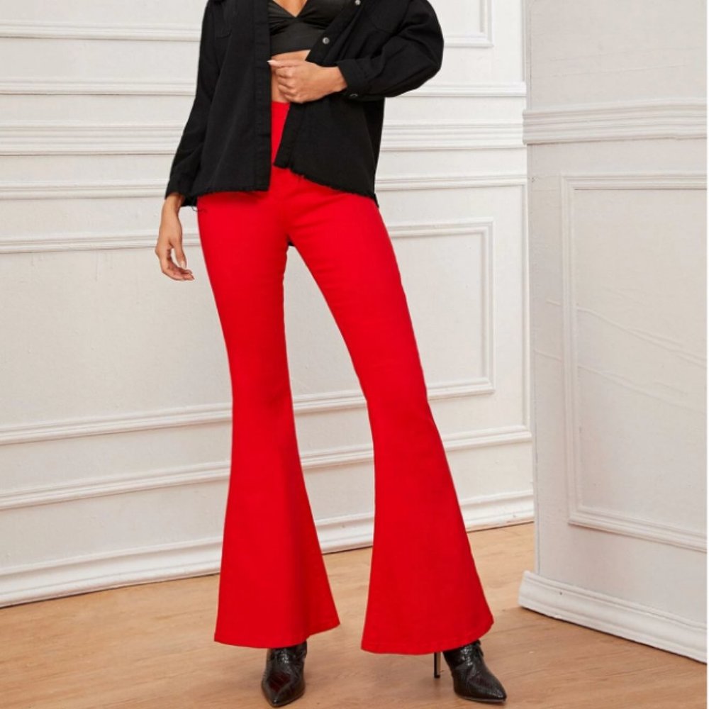 High Waist Flare Leg Jeans